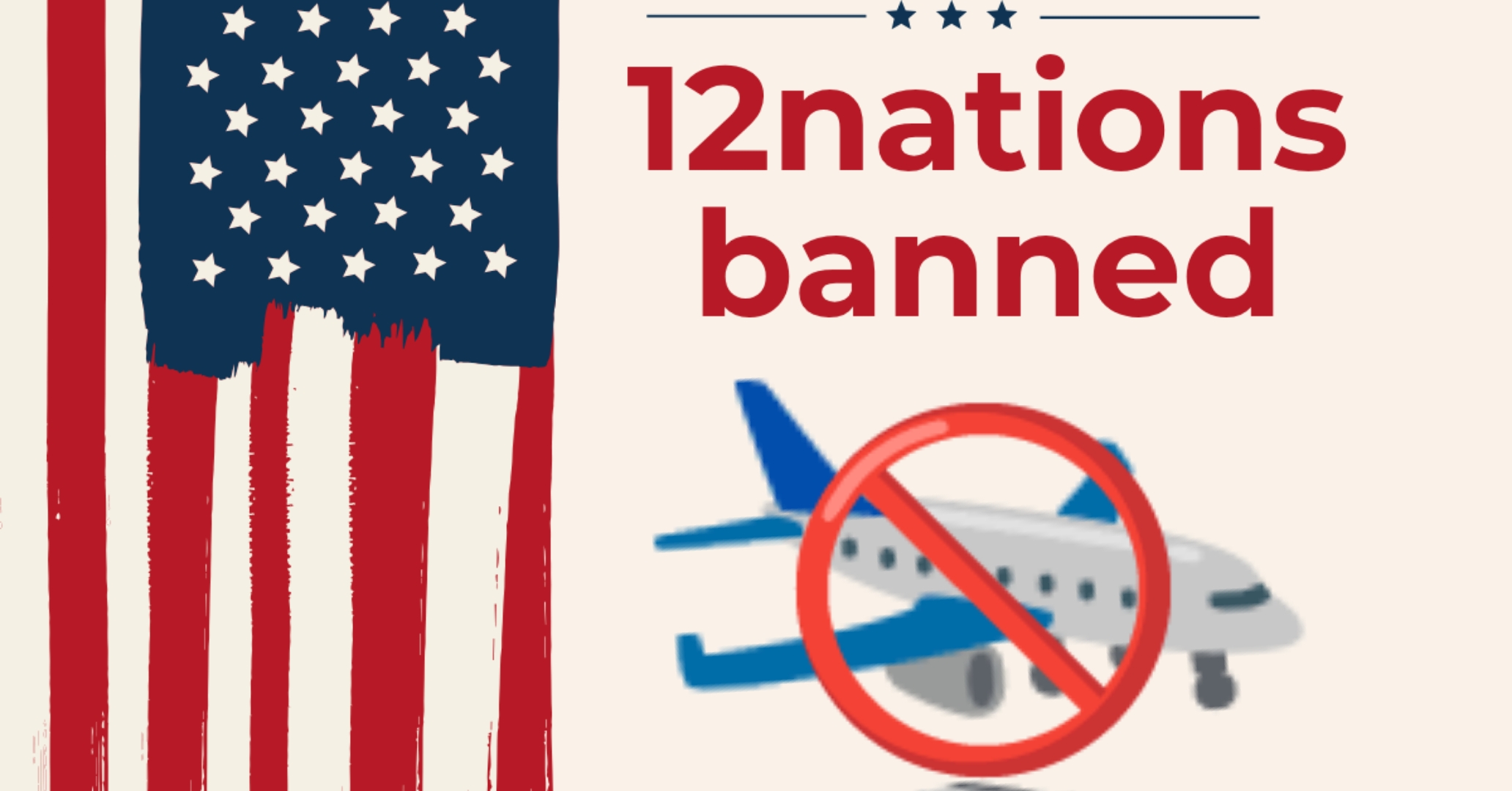 Infographic showing Trump's 2025 travel ban and its impact on countries like Nepal, India, and the UK.